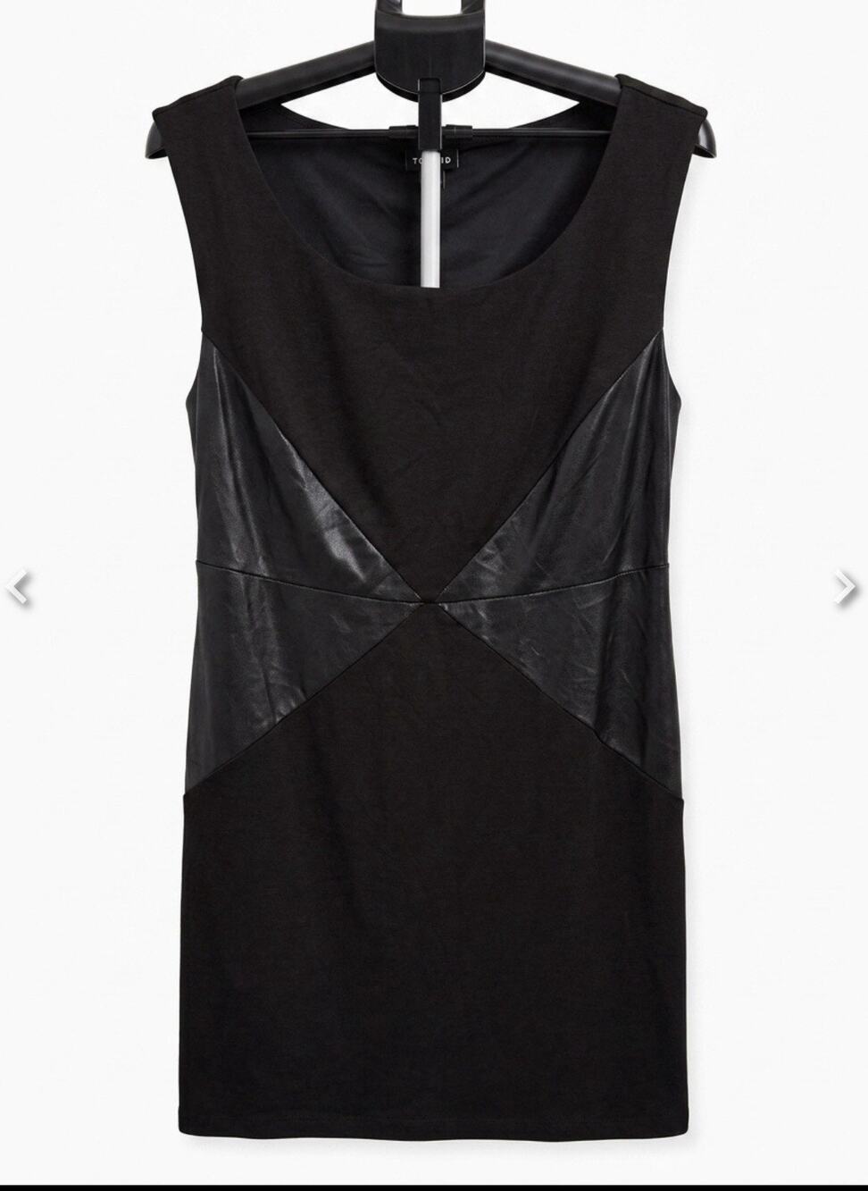 Torrid Black Sleeveless Faux Leather Panel Dress Size 2X Excellent Condition